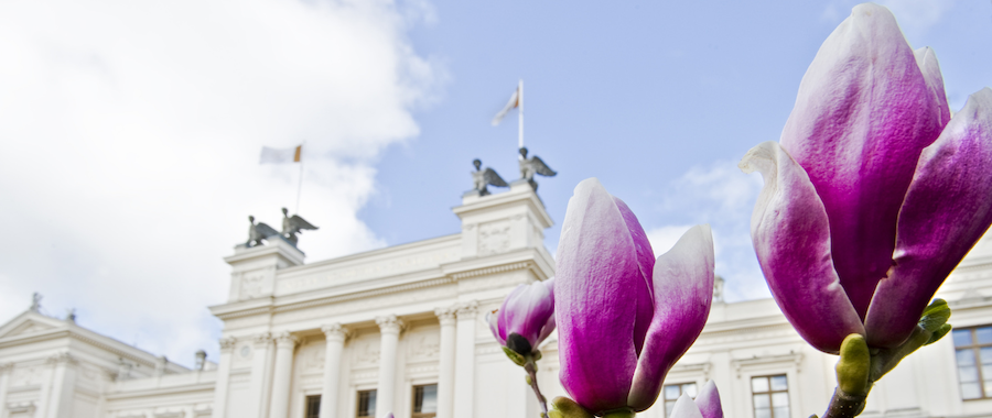 The Lund University main building in spring