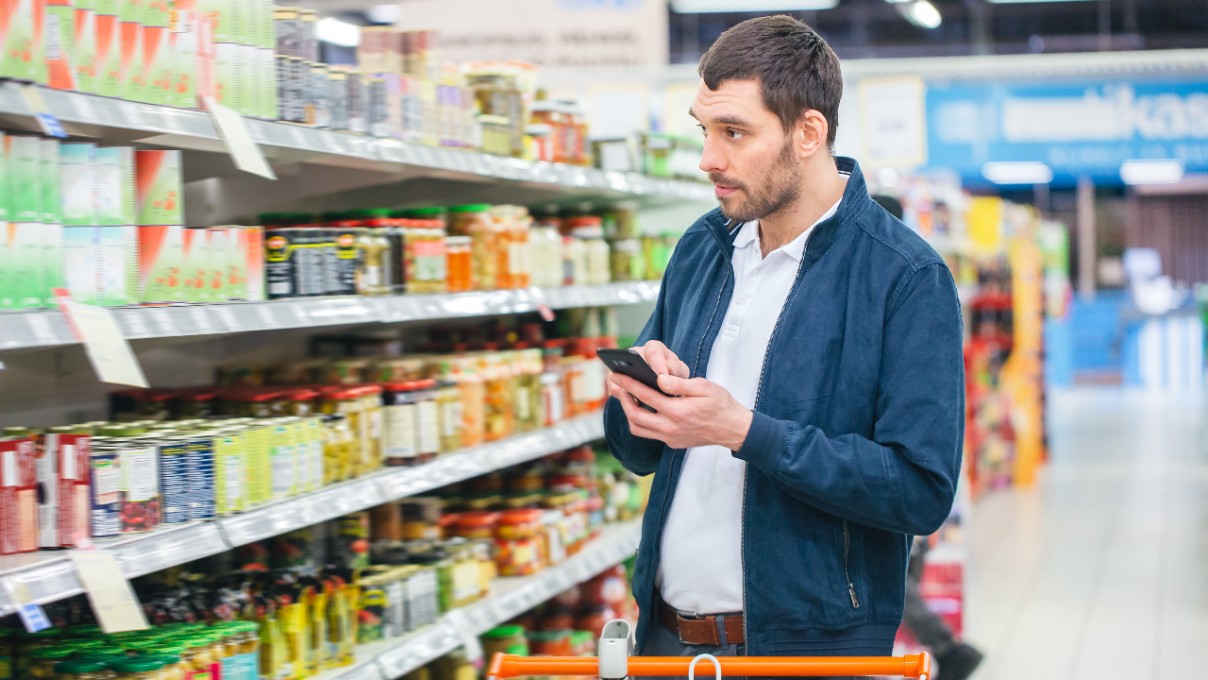 Man in supermarket