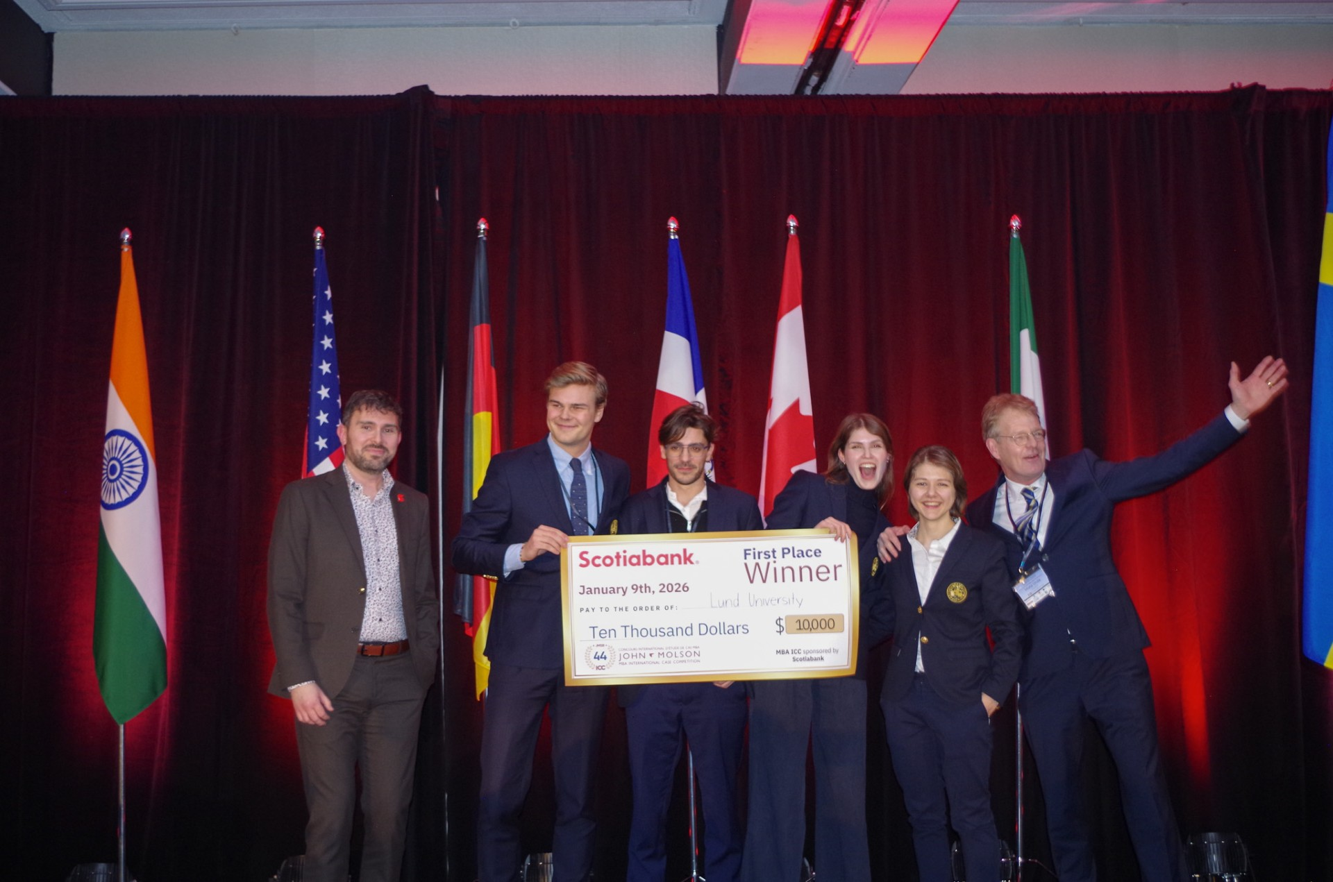 The winning LUSEM team at John Molson MBA International Case Competition