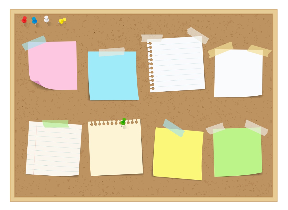 An image of a note board