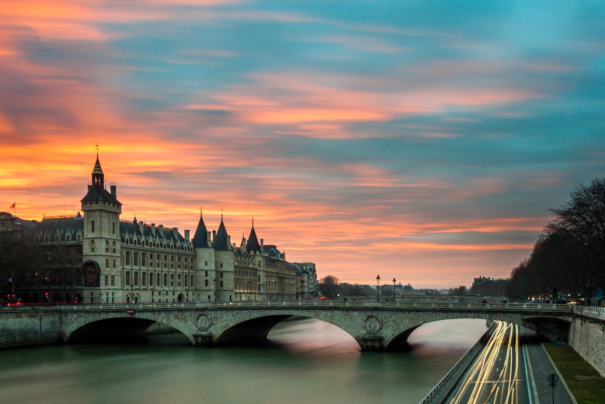 View over Seine and Paris.