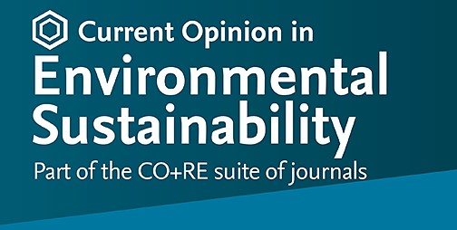 Blue background with text about a journal called COSUST